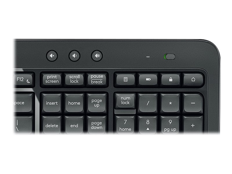 Logitech Advanced MK540 teclado Ratn incluido Universal RF inalmbrico rabe Negro, Blanco