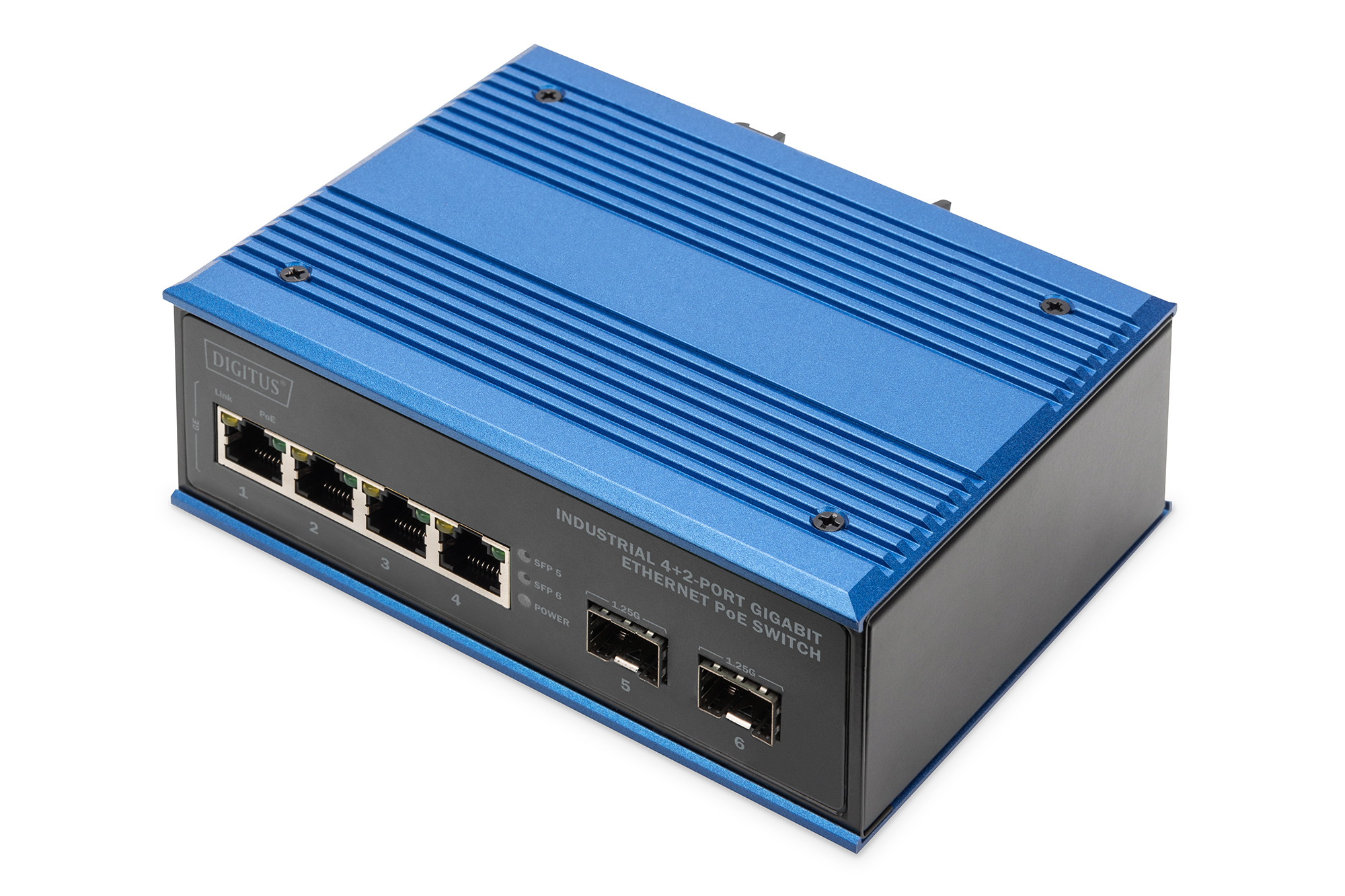 Digitus Switch Gigabit Ethernet PoE a 4+2 porte industriale