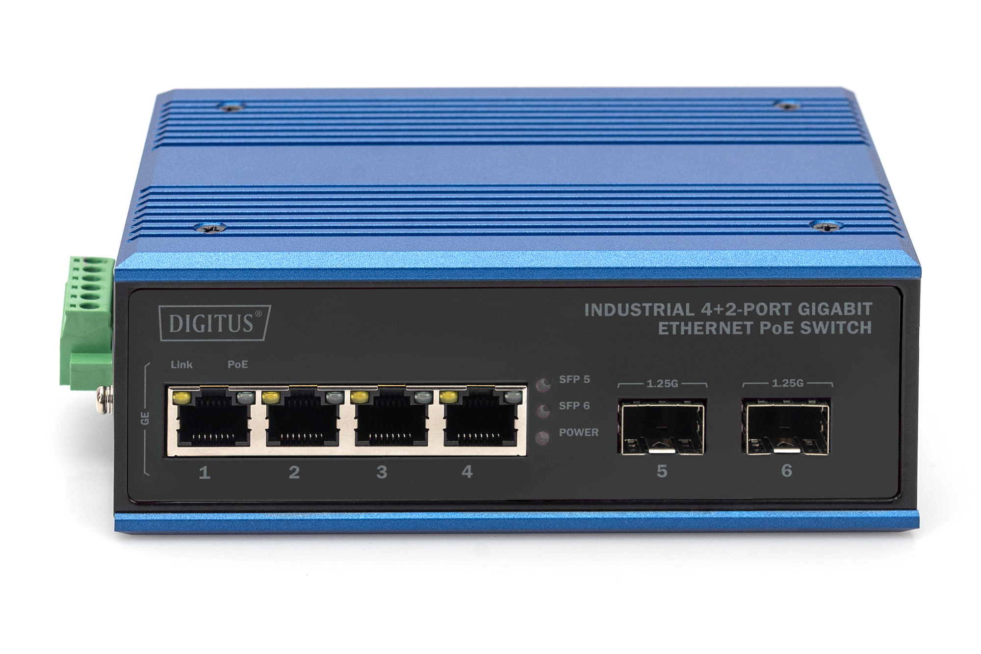 Digitus Switch Gigabit Ethernet PoE a 4+2 porte industriale
