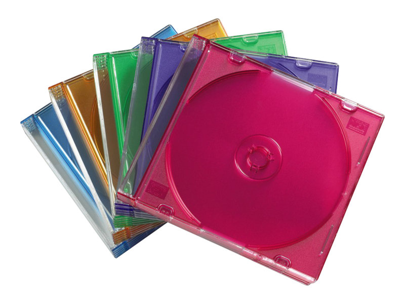 Hama Slim Jewel Case f�r Speicher-CD - Kapazit�t: 1 CD - durchsichtig blau, durchsichtig gr�n, durchsichtig orange, durchsichtig violett, durchsichtig rosa (Packung mit 25)