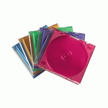 Hama Slim Jewel Case f�r Speicher-CD - Kapazit�t: 1 CD - durchsichtig blau, durchsichtig gr�n, durchsichtig orange, durchsichtig violett, durchsichtig rosa (Packung mit 25)