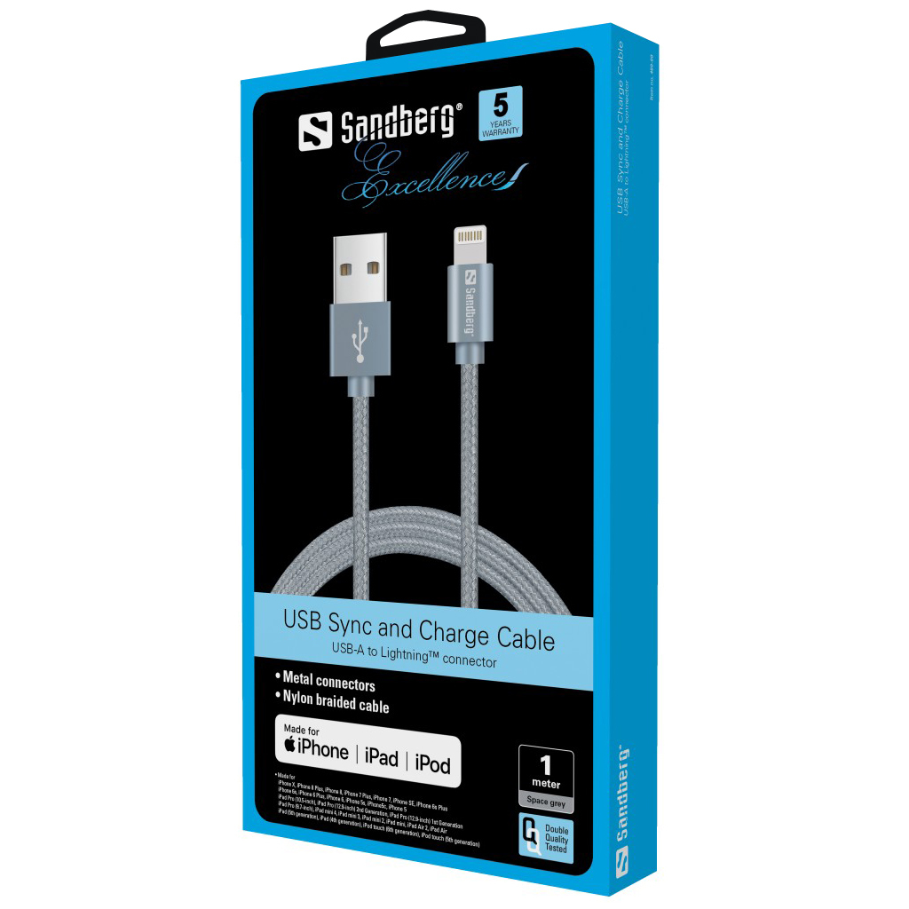 SANDBERG Excellence - Lightning-Kabel - Lightning mnnlich zu USB mnnlich