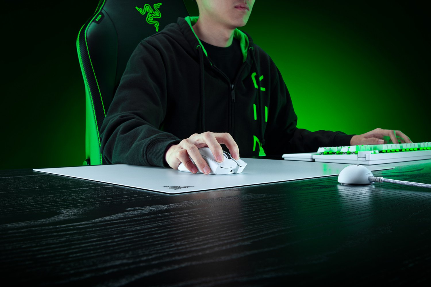 Razer Atlas Pro Tapis de souris de jeu Blanc