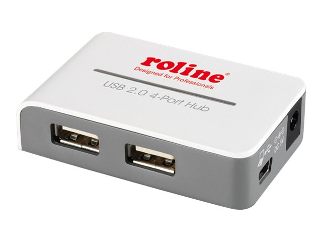 ROLINE USB 2.0 Hub Black and White - Hub - 4 x USB 2.0