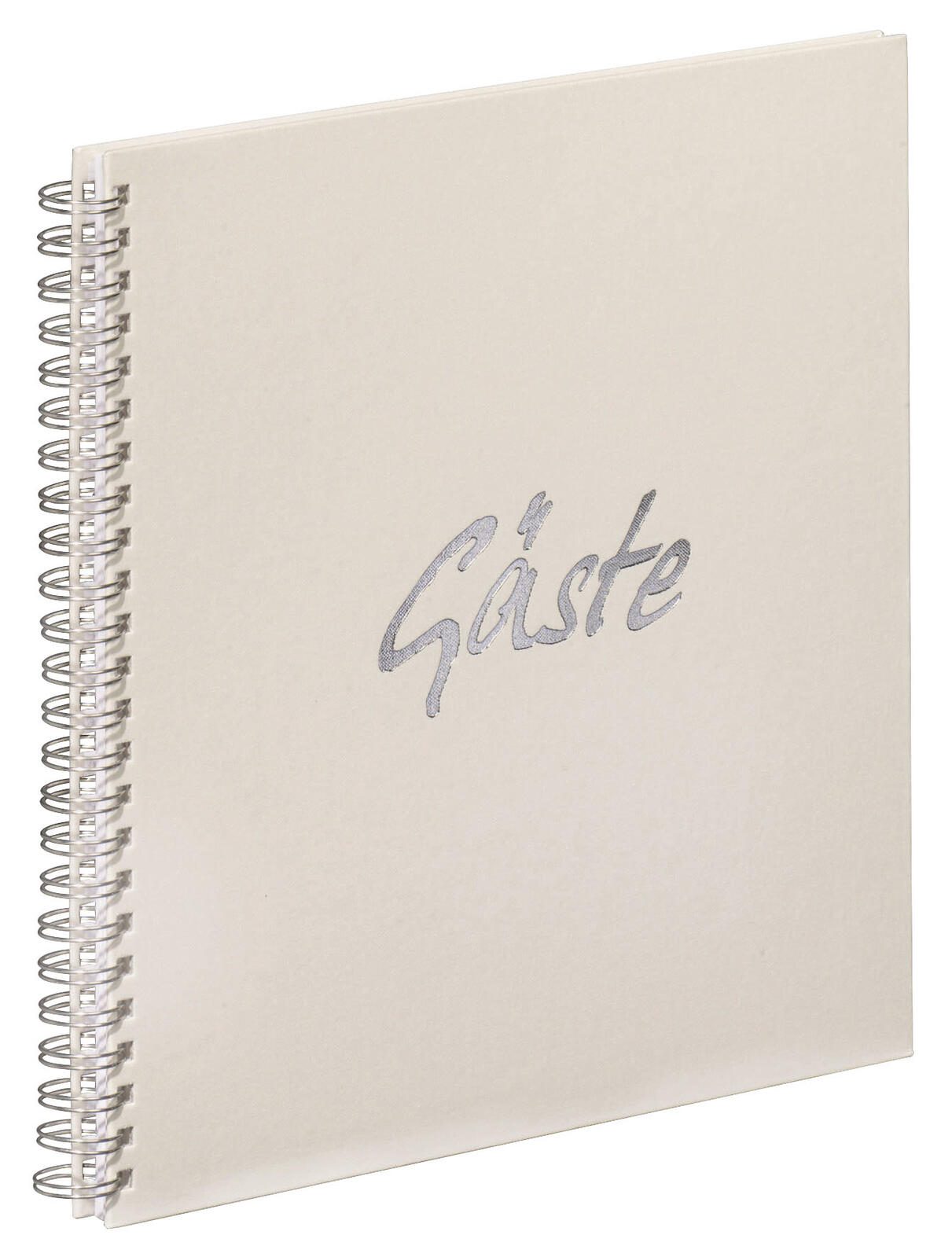 Pagna Gstebuch mit Spirale quadratisch blanko creme Hardcover 40 Seiten