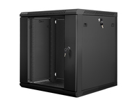 Lanberg WF01-6612-10B - 12U - Wandmontiertes Regal - 60 kg - Schwarz - Stahl - Gehrtetes Glas - Geschlossen