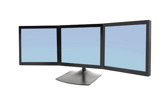 Ergotron DS Series DS100 Triple Monitor Desk Stand 53,3 cm (21) Noir Bureau