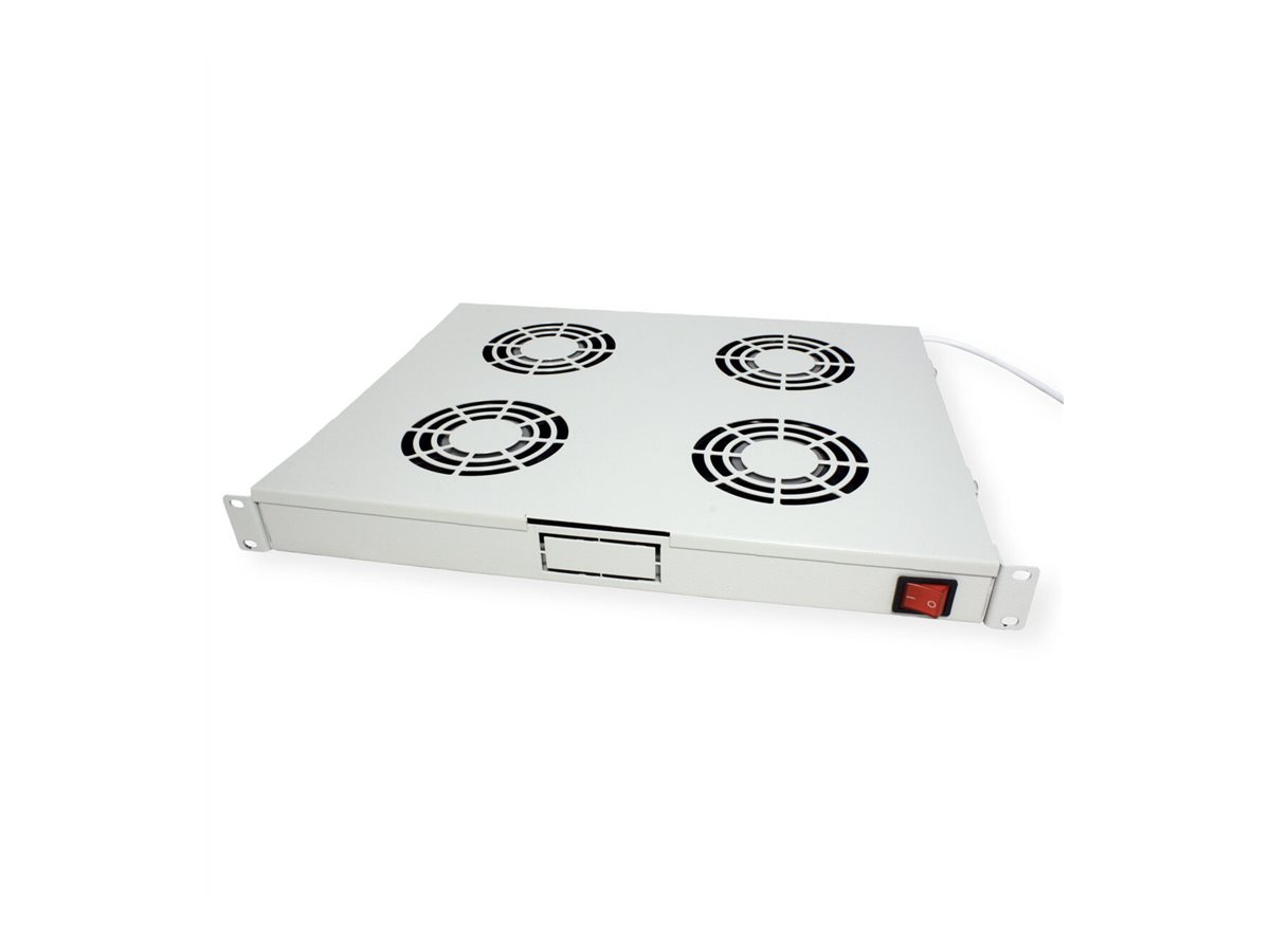 ROLINE Rack-L�fter - 4 Ventilatoren, mit Thermostat - auf Dach montierbar - RAL 7035, Hellgrau - 1U - 48.3 cm (19)