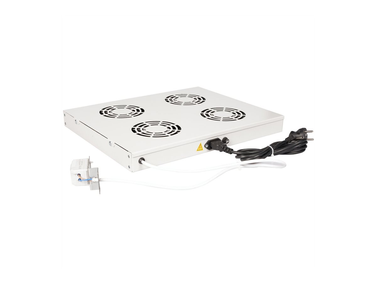 ROLINE Rack-L�fter - 4 Ventilatoren, mit Thermostat - auf Dach montierbar - RAL 7035, Hellgrau - 1U - 48.3 cm (19)