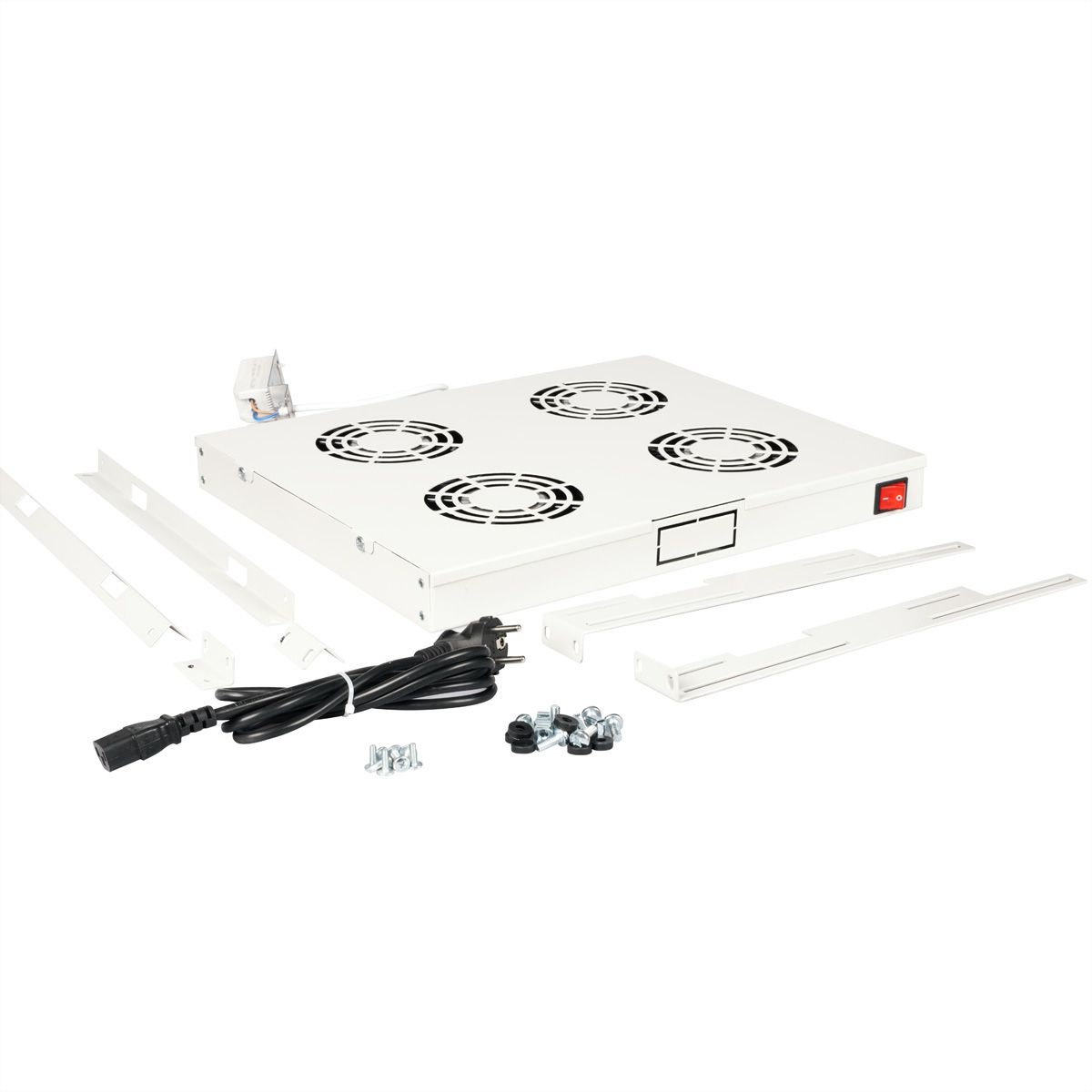 ROLINE Rack-L�fter - 4 Ventilatoren, mit Thermostat - auf Dach montierbar - RAL 7035, Hellgrau - 1U - 48.3 cm (19)