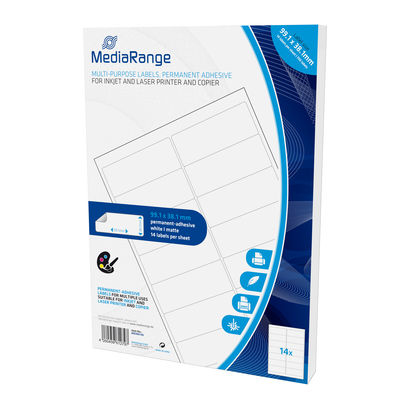 MediaRange MRINK146 etichetta autoadesiva Permanente Bianco 700 pz