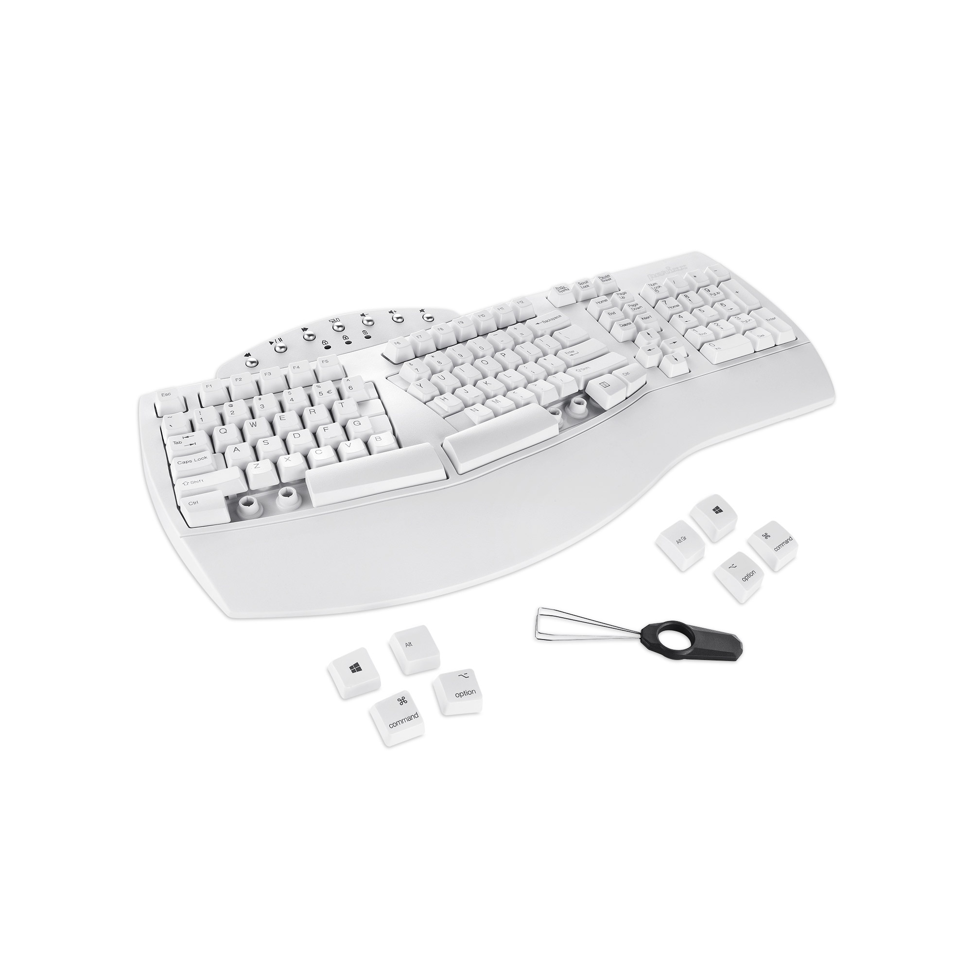 Perixx 11615 keyboard RF Wireless + Bluetooth QWERTY French, German, Spanish, UK English, US English White