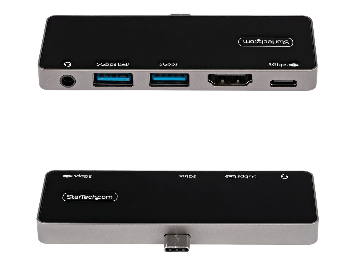 StarTech.com Adaptateur Multiport USB-C - USB-C vers 4K 60Hz HDMI 2.0 - Power Delivery Passthrough 100W - Hub USB 3.0 3 Ports - Audio - Mini Dock USB-C - Travel Dock USB Type-C
