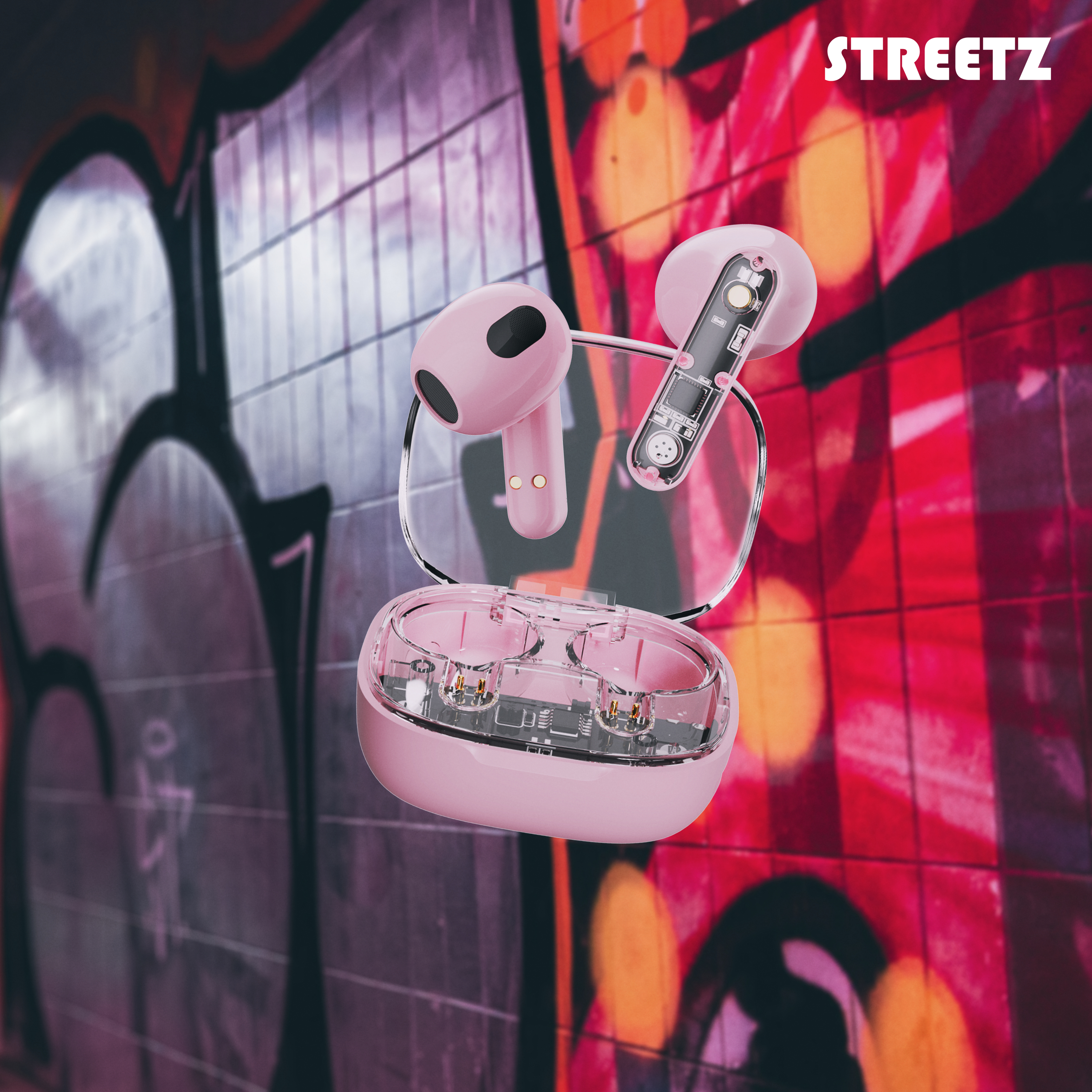 Streetz BT TWS In-Ear Kopfh�rer Transparent pink