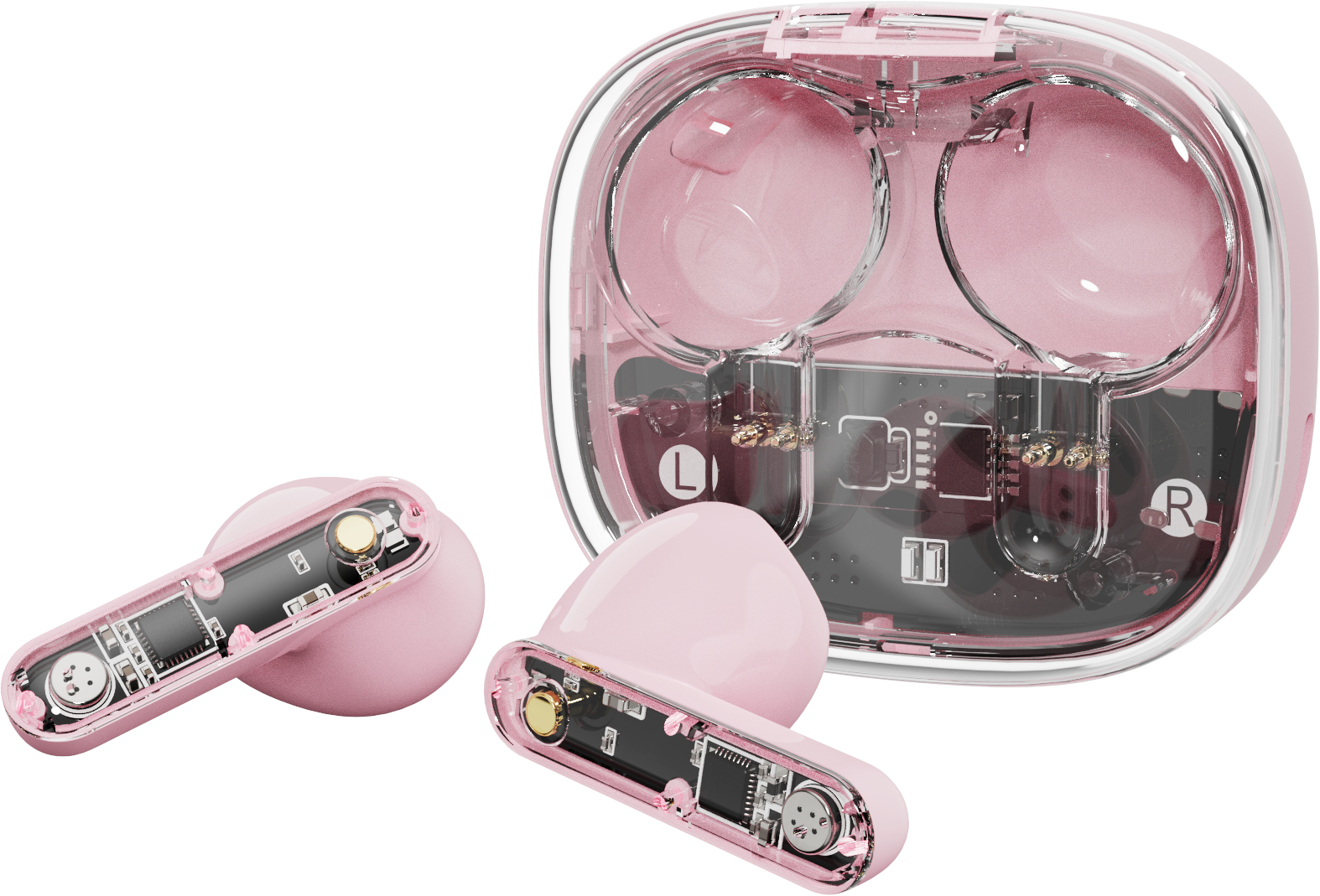 Streetz BT TWS In-Ear Kopfh�rer Transparent pink