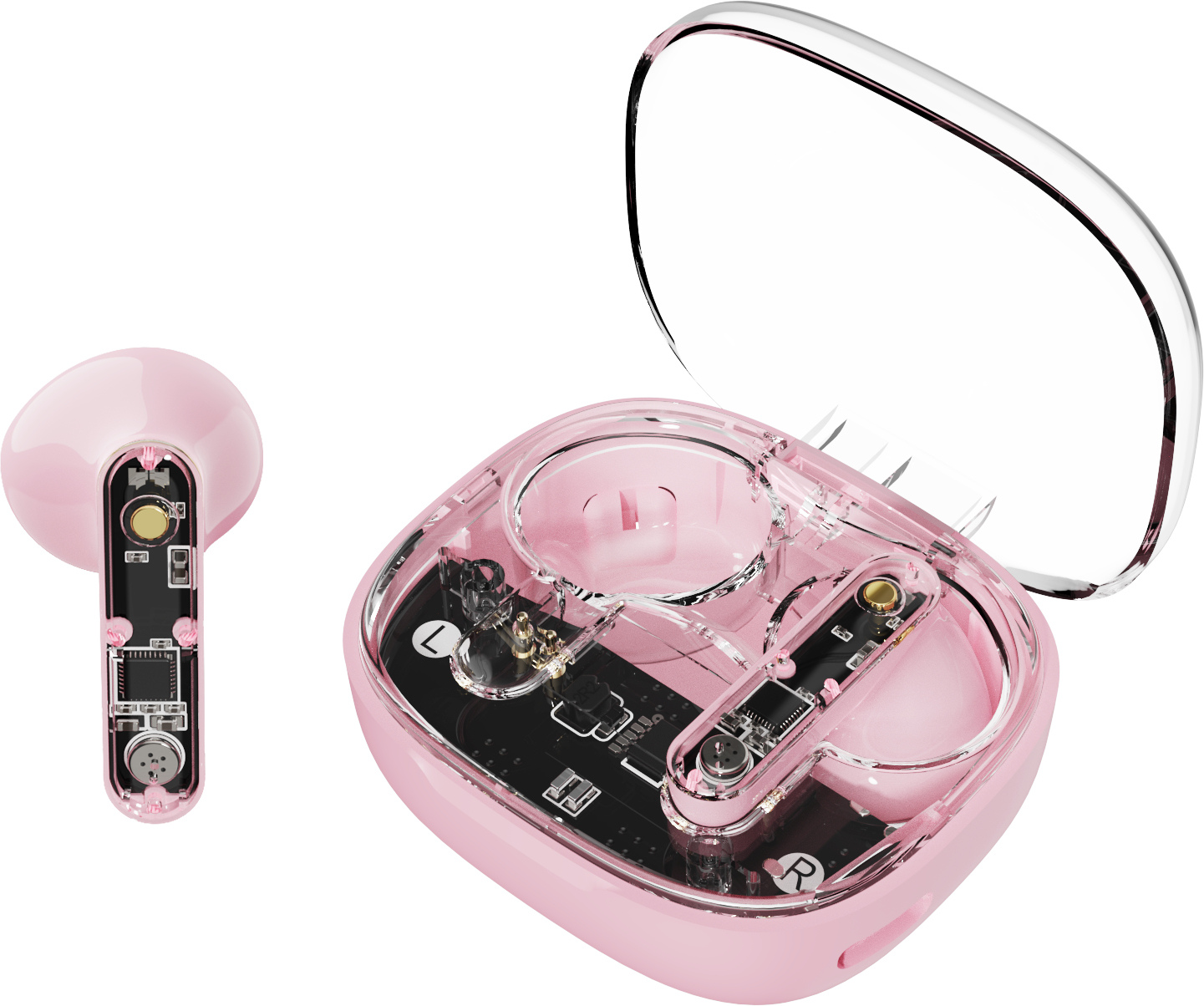 Streetz BT TWS In-Ear Kopfh�rer Transparent pink
