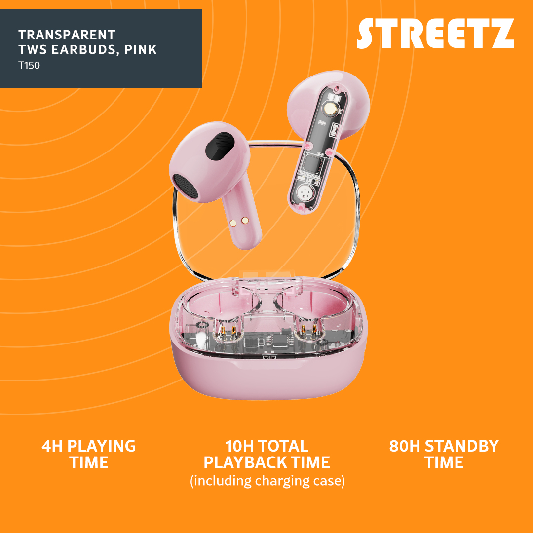 Streetz BT TWS In-Ear Kopfh�rer Transparent pink