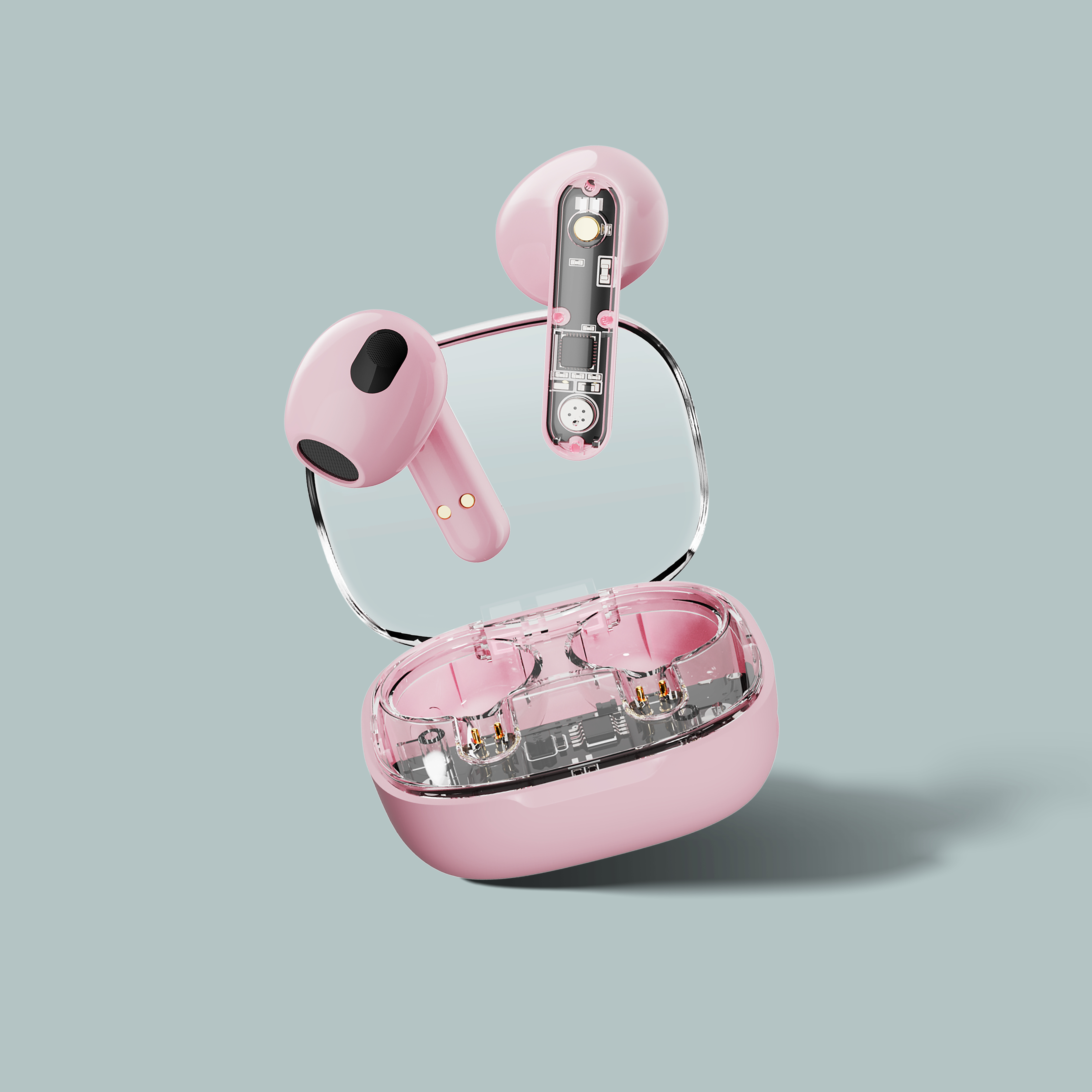 Streetz BT TWS In-Ear Kopfh�rer Transparent pink