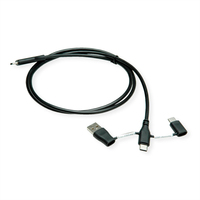 ROLINE USB 2.0 Kabel Typ C ST/ST mit Datenblockier-Adaptern A & C - Kabel - Digital/Daten