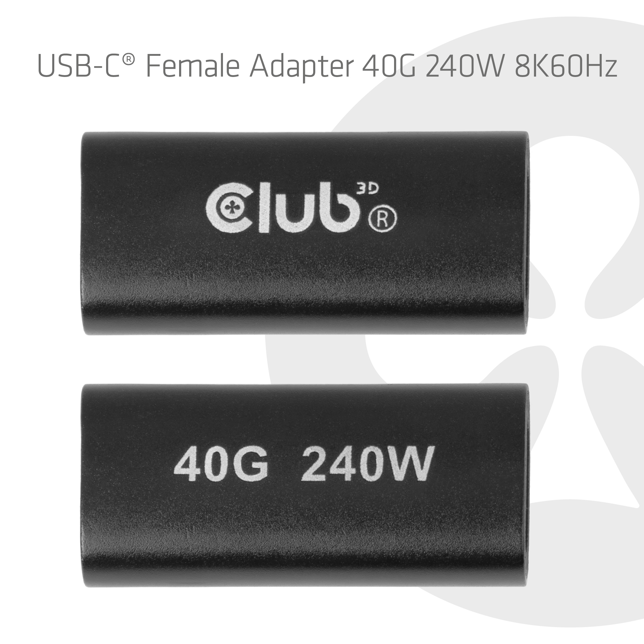 CLUB3D Adaptateur USB-C� femelle 40G, 240 W, 8K/60 Hz