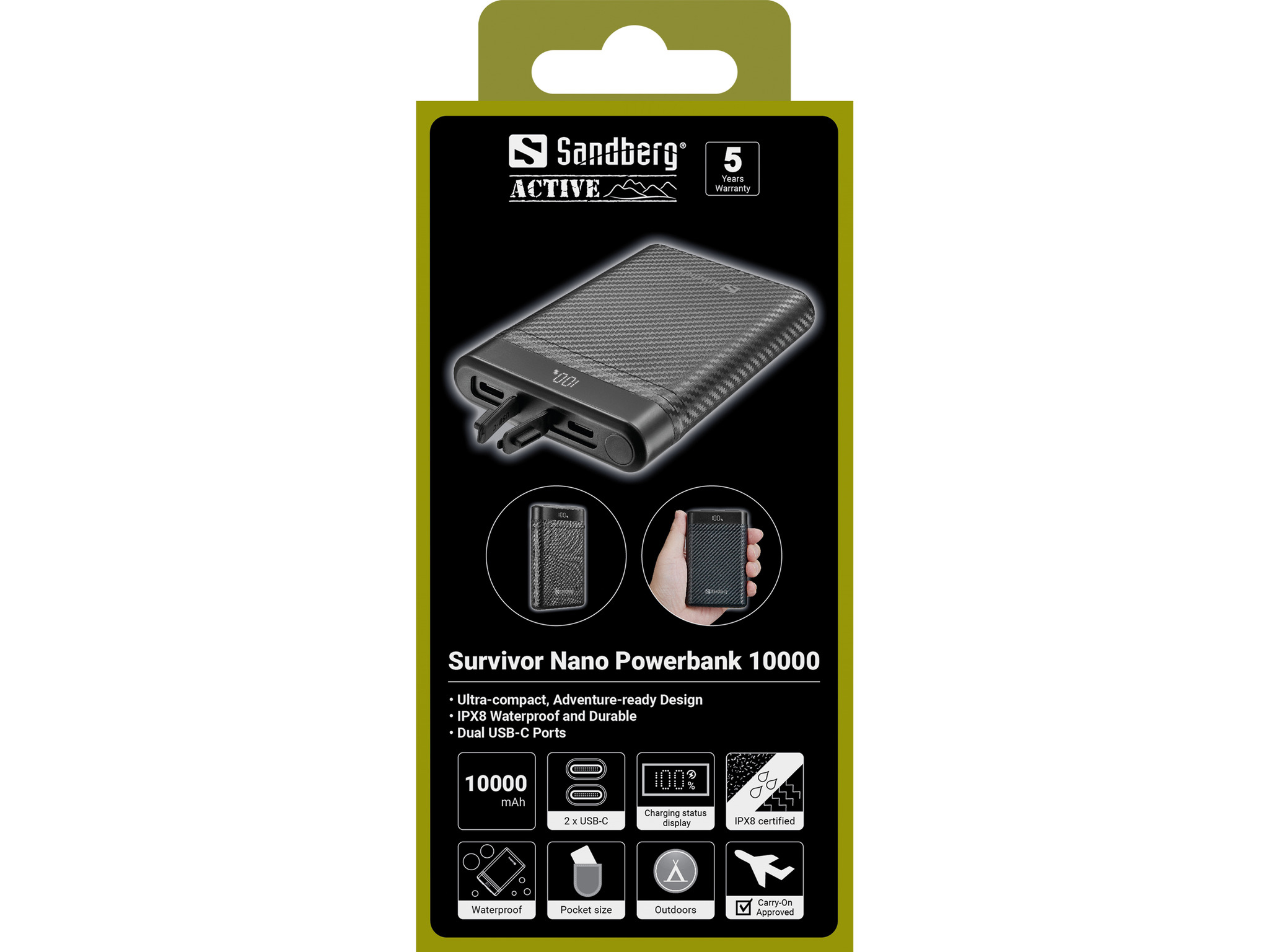 Sandberg 421-32 banque dalimentation �lectrique Lithium-Ion (Li-Ion) 10000 mAh Noir