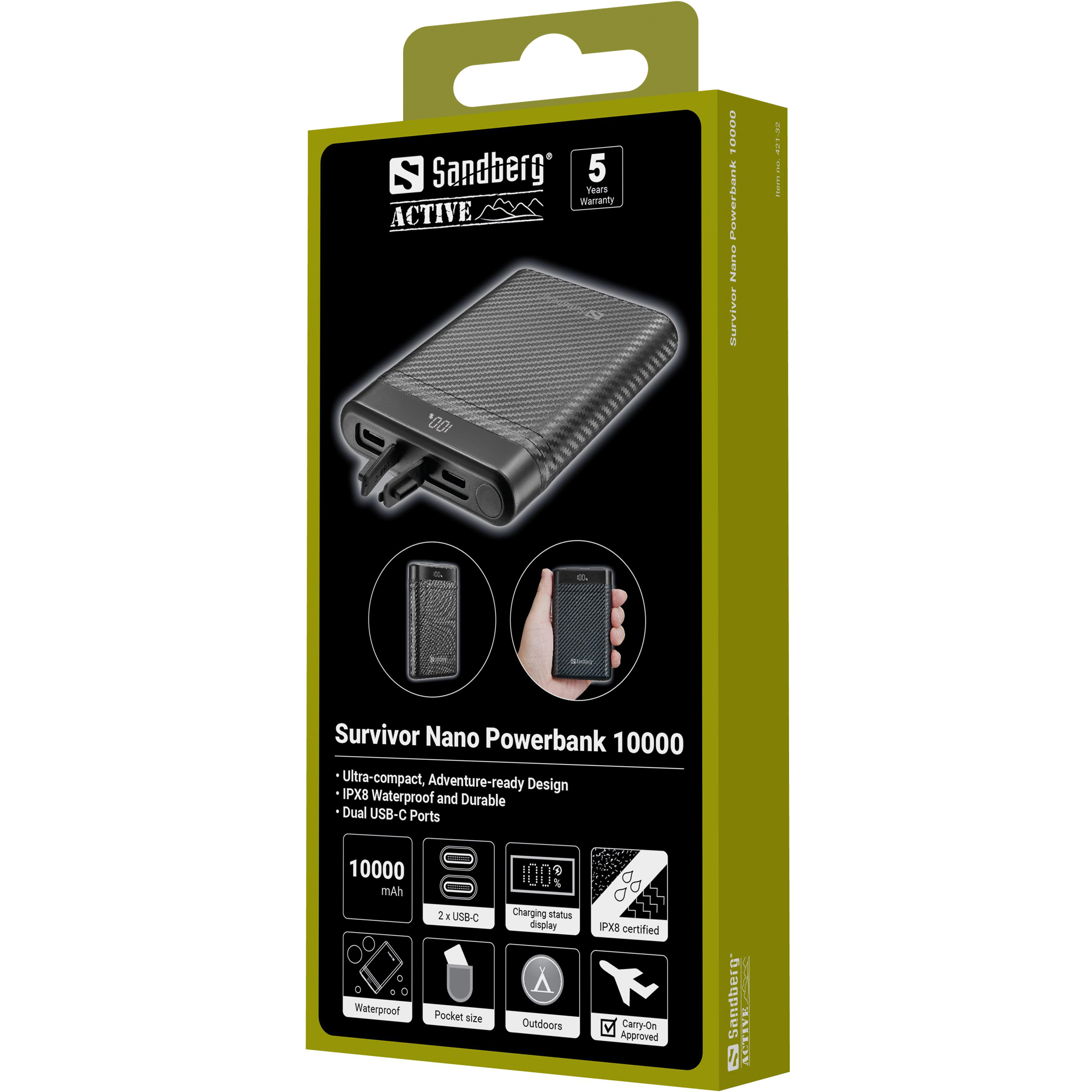 Sandberg 421-32 banque dalimentation �lectrique Lithium-Ion (Li-Ion) 10000 mAh Noir