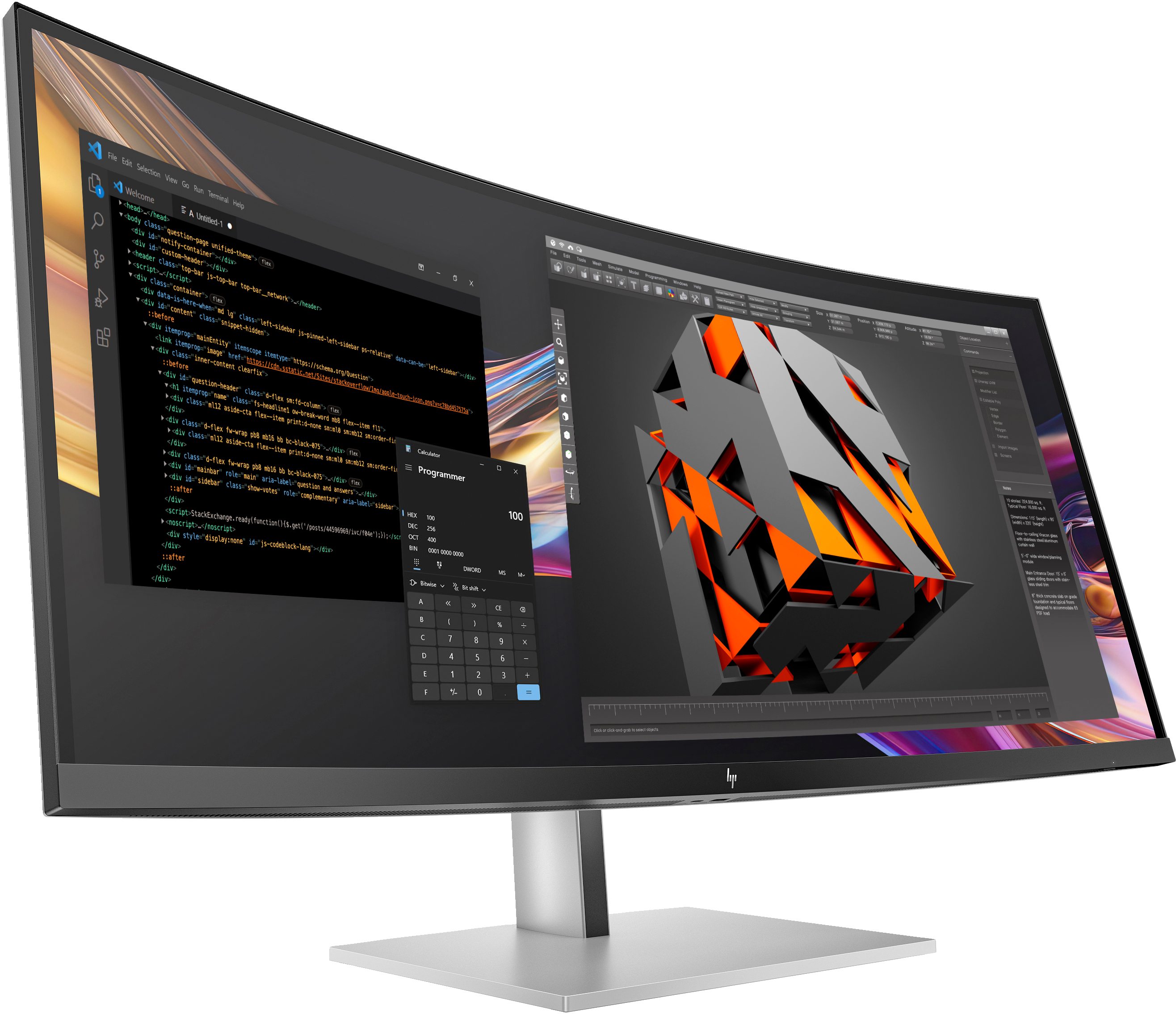 HP 738pu - Series 7 Pro - LED-Monitor - gebogen - 96.5 cm (38)