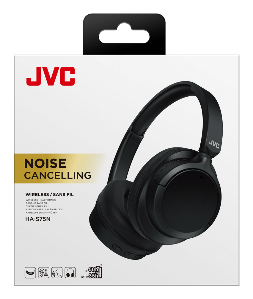 JVC Over Ear Noise Cancelling Casque Sans fil Arceau Appels/Musique USB Type-C Bluetooth Noir