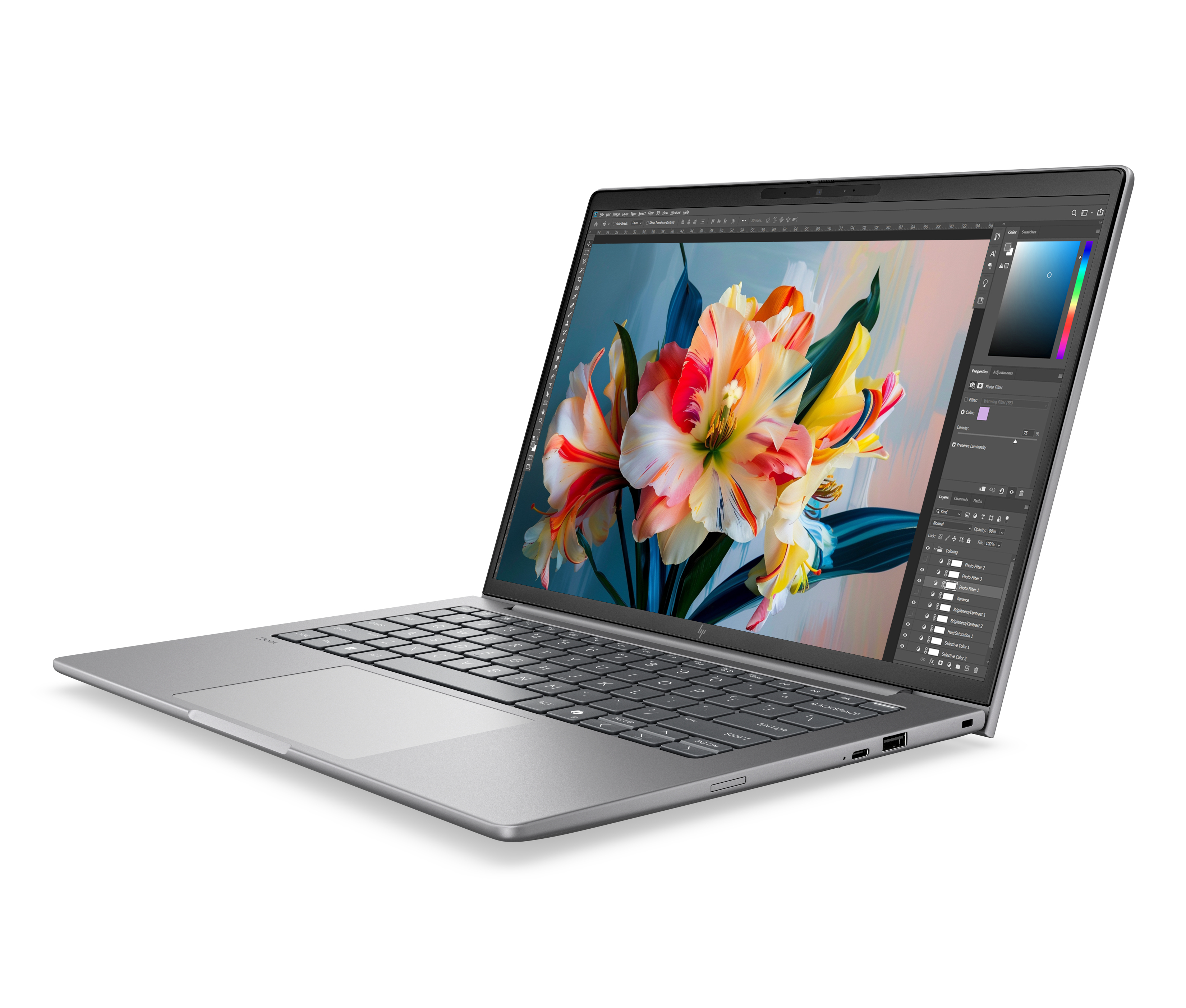 HP DK2Z9ET ordenador portatil Copilot+ PC Intel Core Ultra 7 356H 35,6 cm (14) 2.5K 32 GB DDR5-SDRAM 1 TB SSD Wi-Fi 7 (802.11be) Windows 11 Pro AI Workstation, AI PC Plata