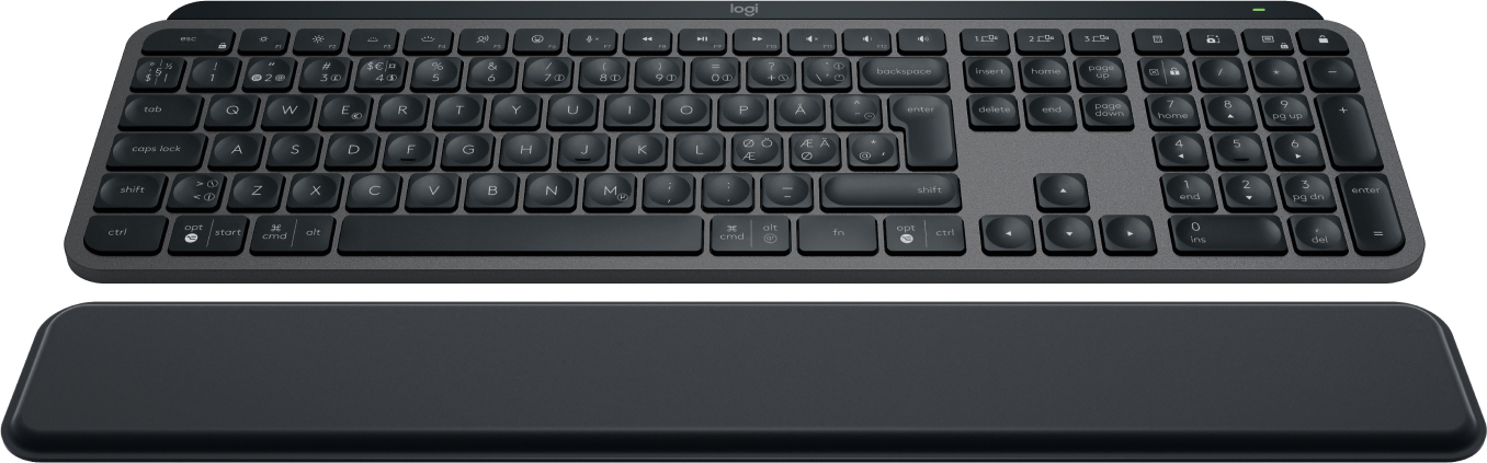 Logitech MX Keys S teclado Oficina RF Wireless + Bluetooth QWERTY Dan�s, Finland�s, Noruego, Sueco Grafito