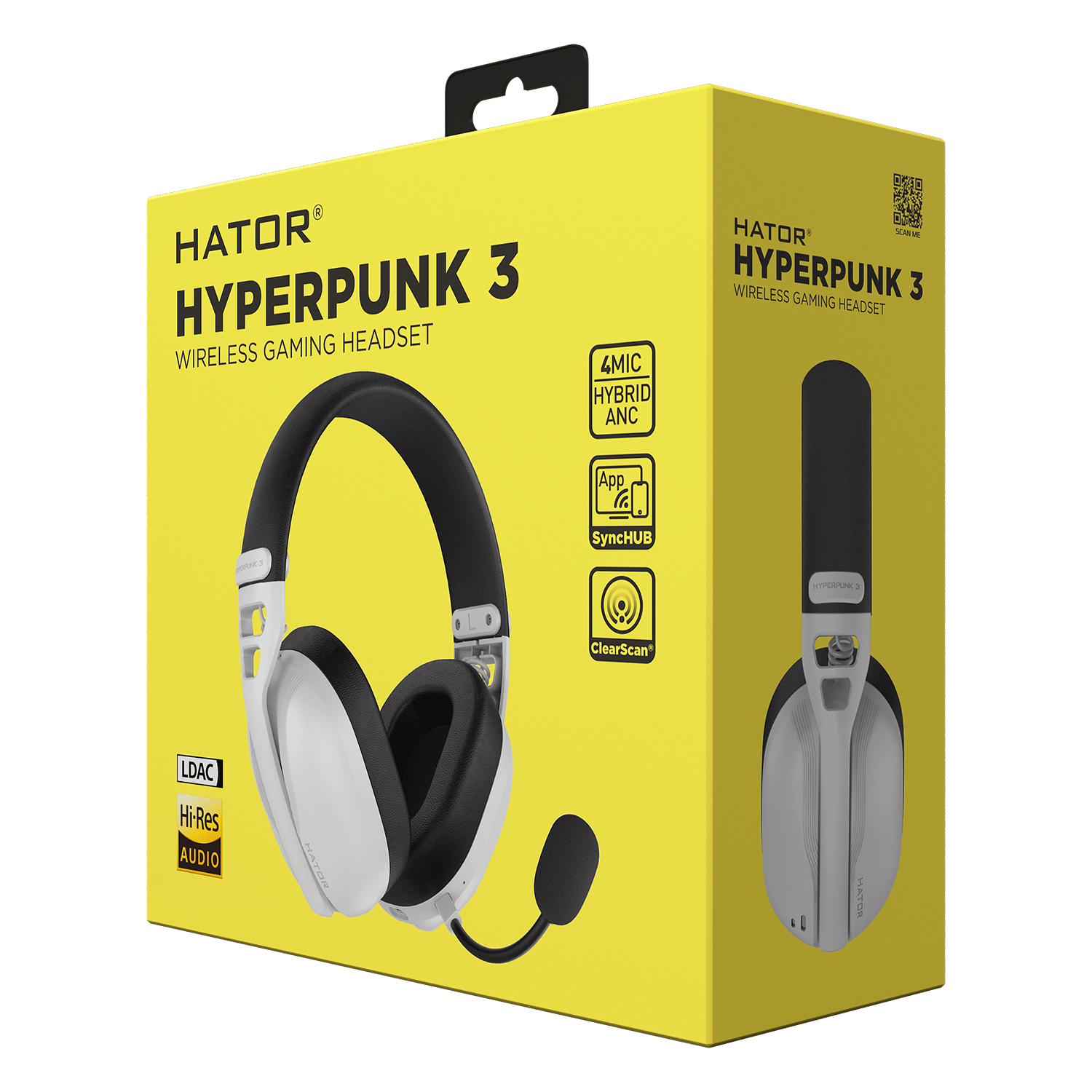 HATOR Hyperpunk 3 Wireless Headset Wired & Wireless Head-band Gaming USB Type-C / USB Type-A Bluetooth White
