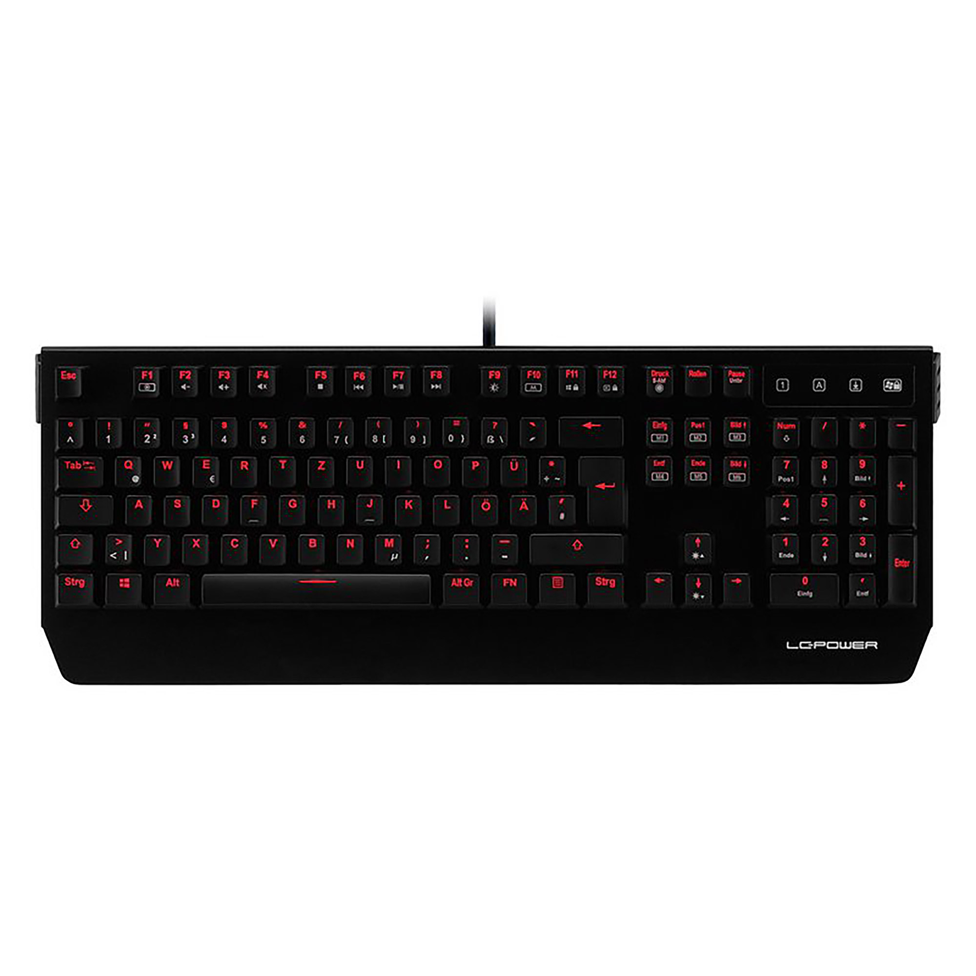 LC-Power LC-KEY-MECH-1 clavier USB QWERTZ Allemand Noir