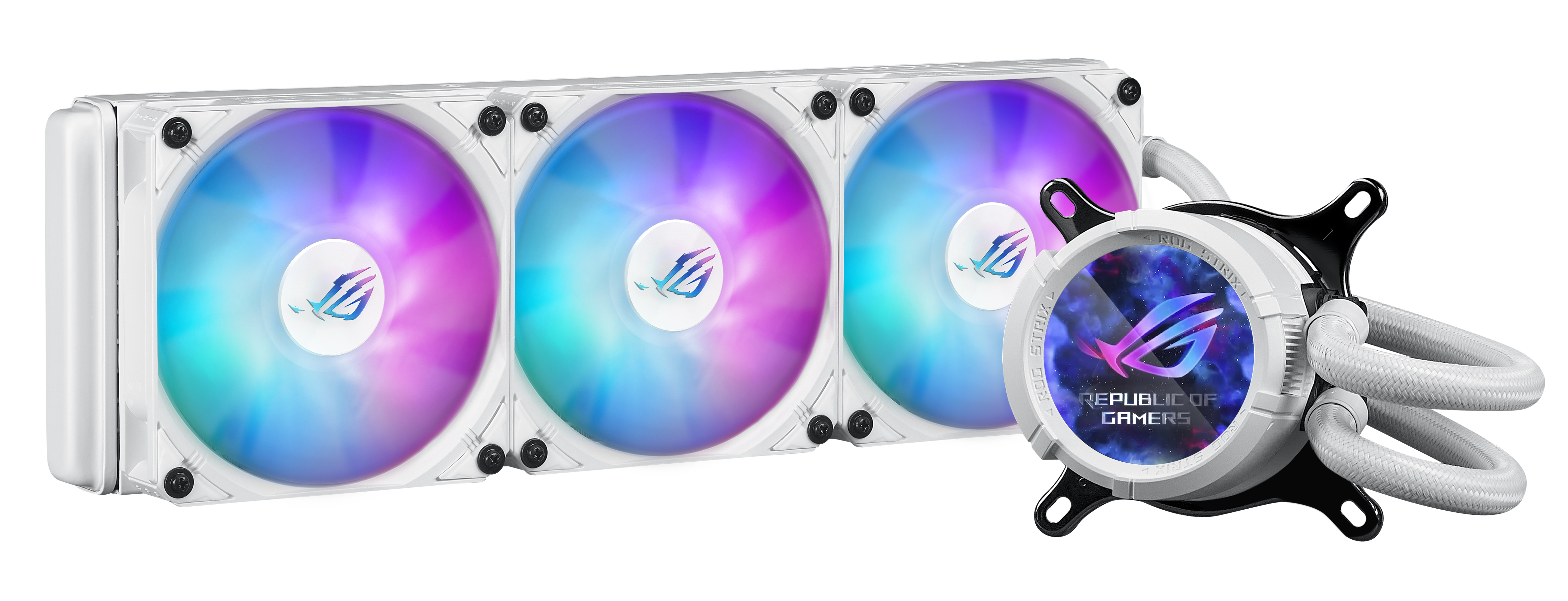 ASUS ROG STRIX LC III 360 ARGB LCD - White Edition - Prozessor-Fl�ssigkeitsk�hlsystem - (f�r: LGA1700, LGA1200, LGA115x Socket, AM4, AM5)