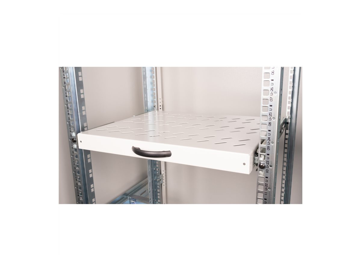 ROLINE Rack-Schieberegal - 350 mm tief, Tragf�higkeit 25 kg - RAL 7035, Hellgrau - 1U - 48.3 cm (19)
