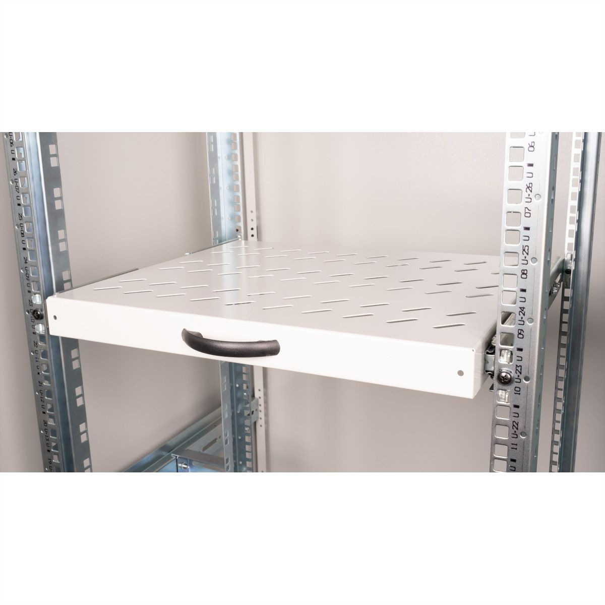 ROLINE Rack-Schieberegal - 350 mm tief, Tragf�higkeit 25 kg - RAL 7035, Hellgrau - 1U - 48.3 cm (19)