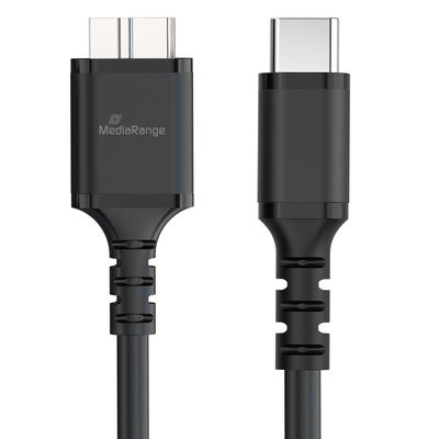 MediaRange MRCS257 c�ble USB USB 3.2 Gen 1 (3.1 Gen 1) 0,5 m Micro-USB B USB C 5 Gbit/s Noir