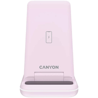 Canyon Wireless Charger Dock 3in1 Foldable/15W/QI/LED pink retail (CNS-WCS304IP)