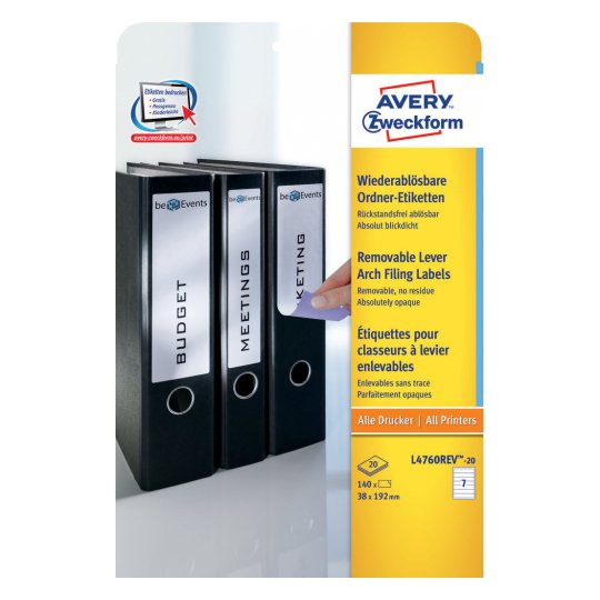 Avery Zweckform Ordneretiketten 38.0 x 192.0 mm wei�