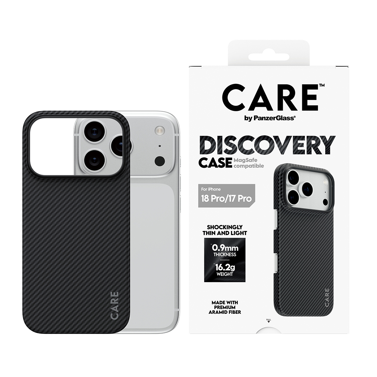 PanzerGlass CARE by � Discovery Case Black & Grey w. MagSafe iPhone 2026 Pro | 17 Pro coque de protection pour t�l�phones portables Housse Noir