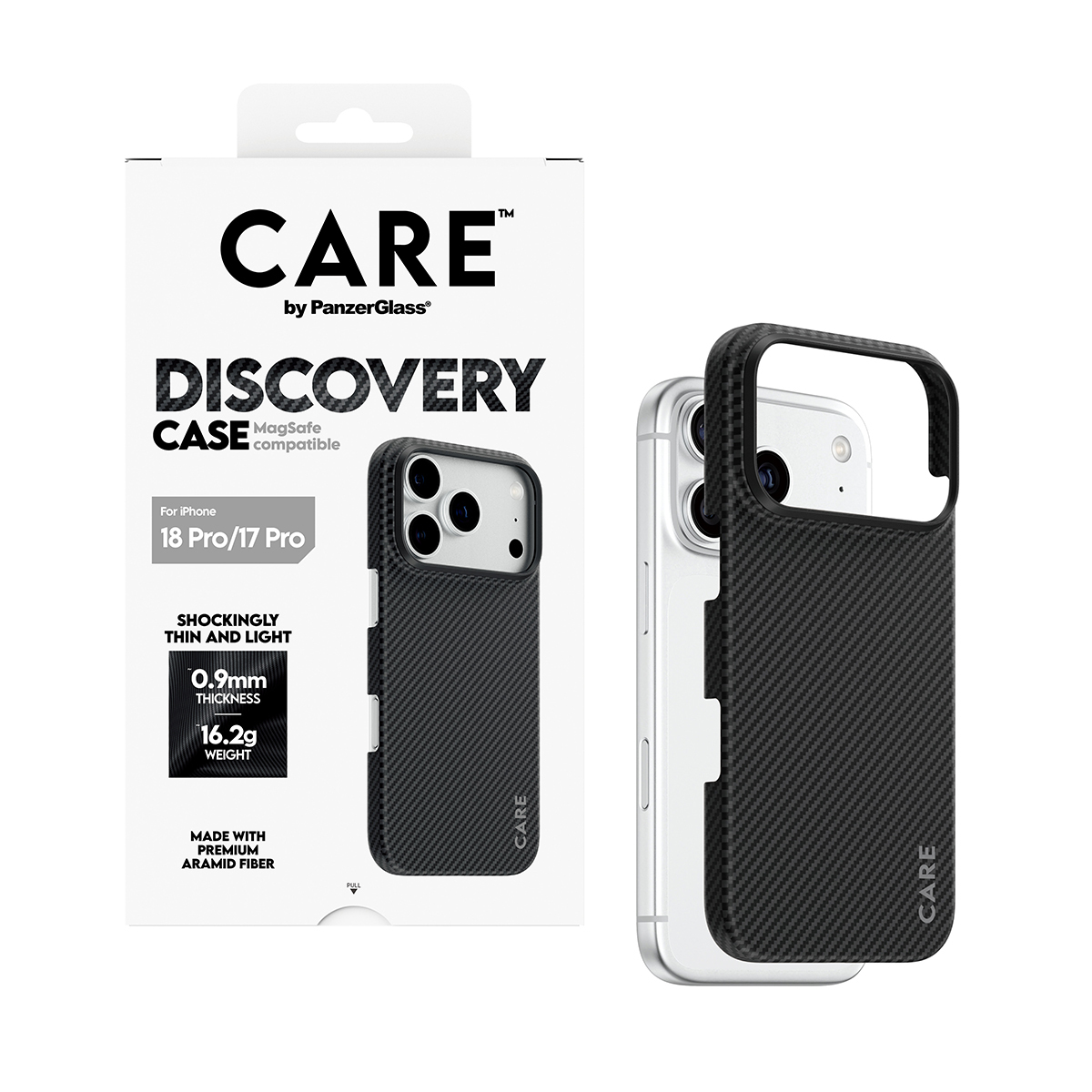 PanzerGlass CARE by � Discovery Case Black & Grey w. MagSafe iPhone 2026 Pro | 17 Pro coque de protection pour t�l�phones portables Housse Noir