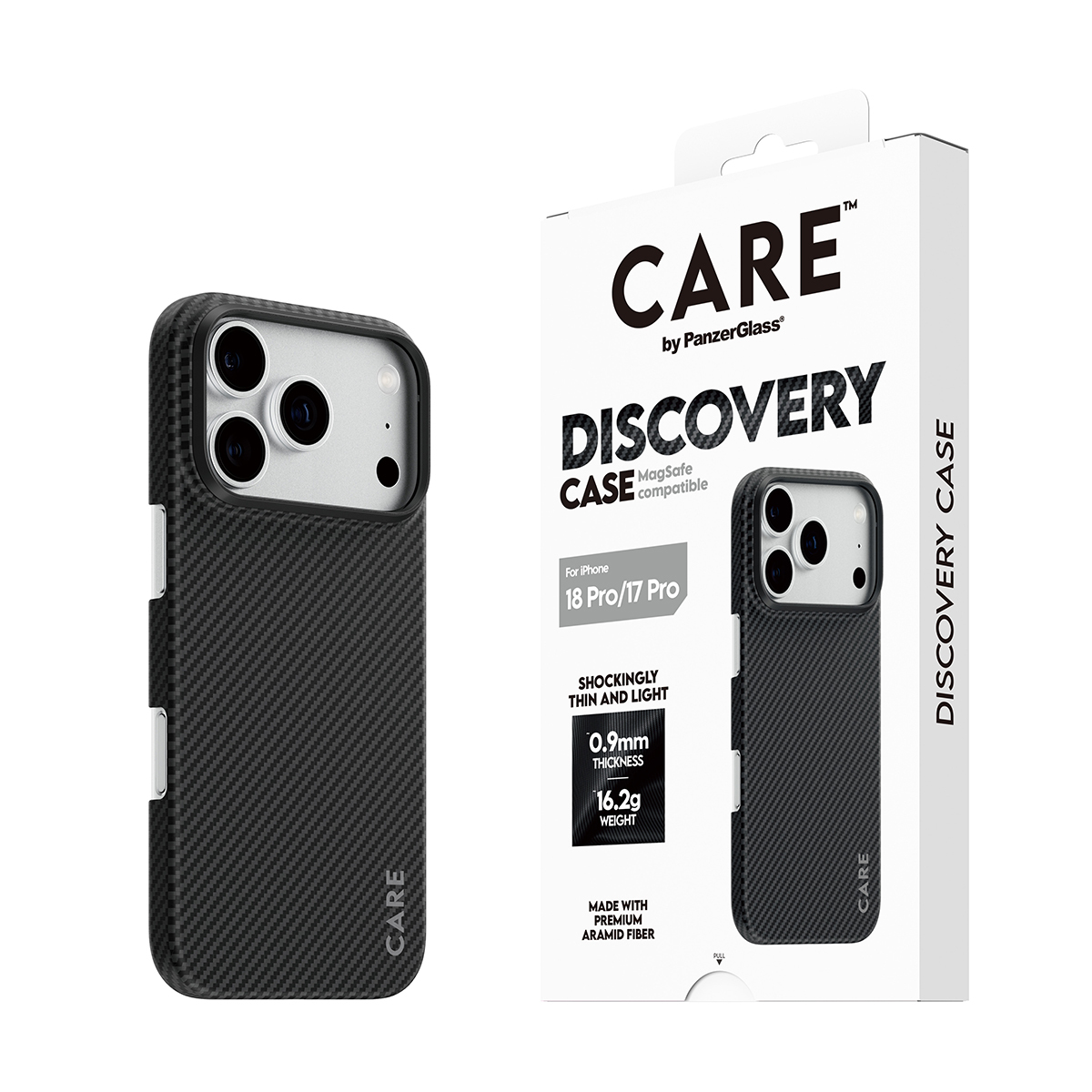 PanzerGlass CARE by � Discovery Case Black & Grey w. MagSafe iPhone 2026 Pro | 17 Pro coque de protection pour t�l�phones portables Housse Noir