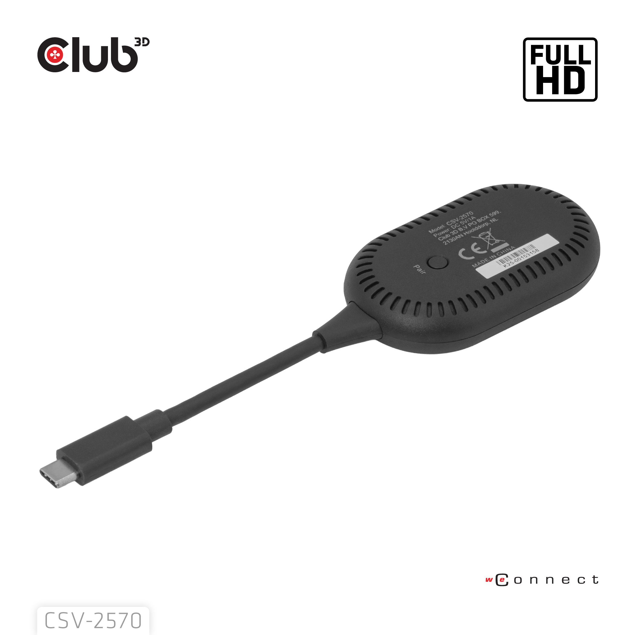 Club 3D Wireless USB-C> HDMI Streaming Kit Full-HD 25m