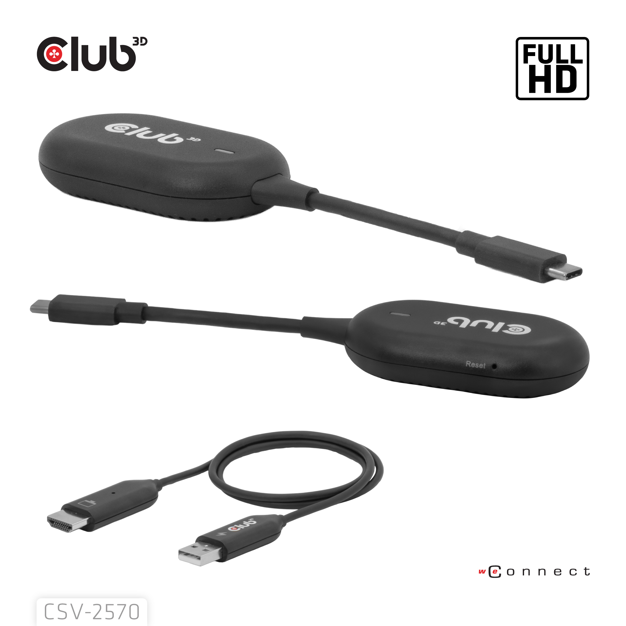 Club 3D Wireless USB-C> HDMI Streaming Kit Full-HD 25m