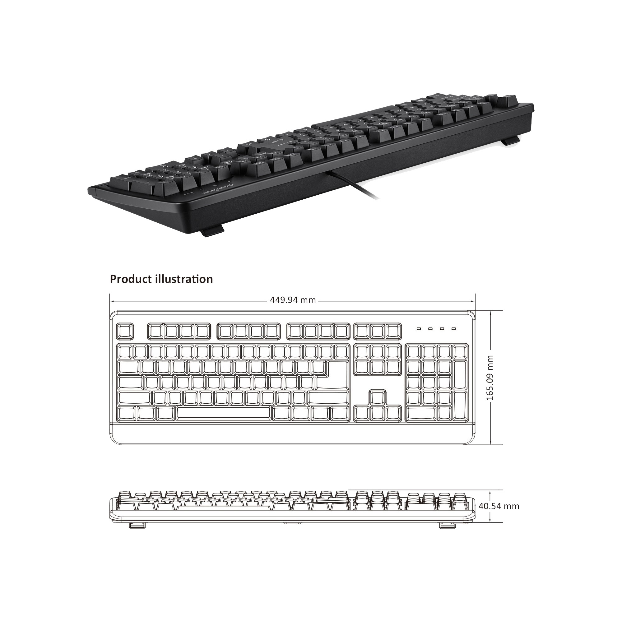 Perixx PERIBOARD-517 keyboard USB QZERTY English White