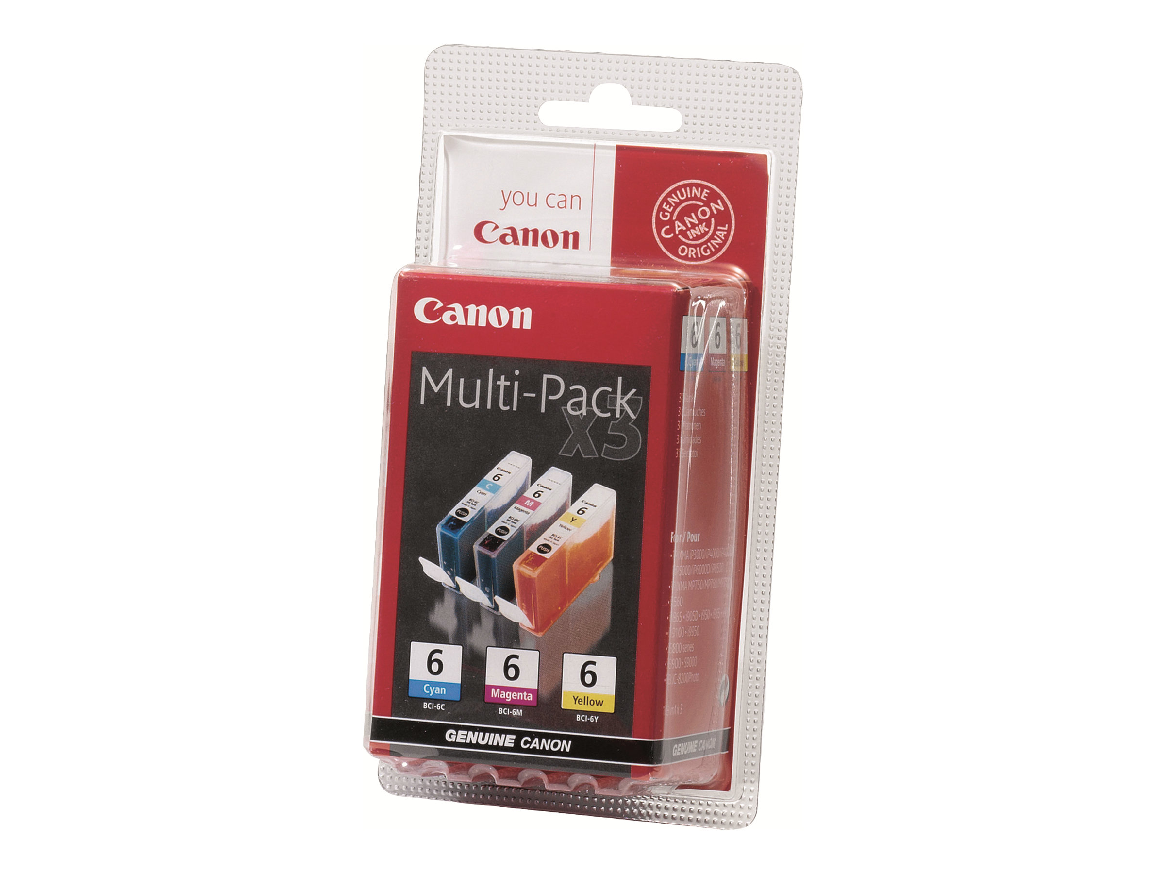Canon BCI-6 C/M/Y cartouche dencre 3 pice(s) Original Cyan, Magenta, Jaune