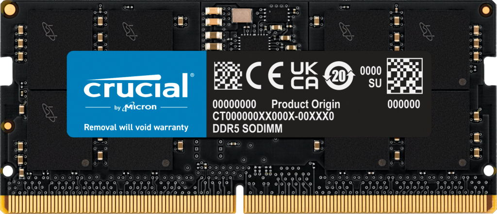 Crucial CT16G56C46S5T module de m�moire 16 Go 1 x 16 Go DDR5 262-pin SO-DIMM ECC