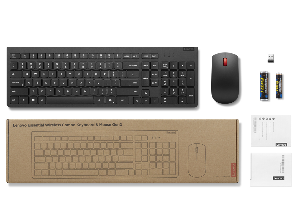 Lenovo 4X31R64467 clavier Souris incluse Universel RF sans fil Allemand Noir