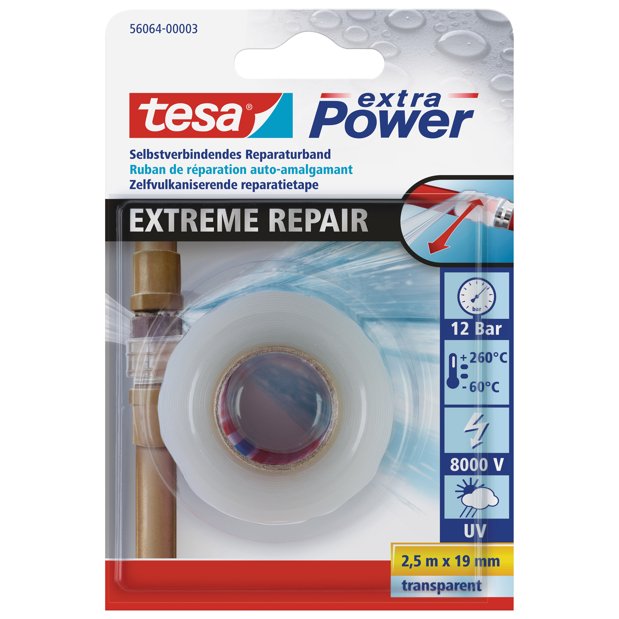 Tesa Dichtungsband Extreme Repair 2.5 m x 19 mm Transparent