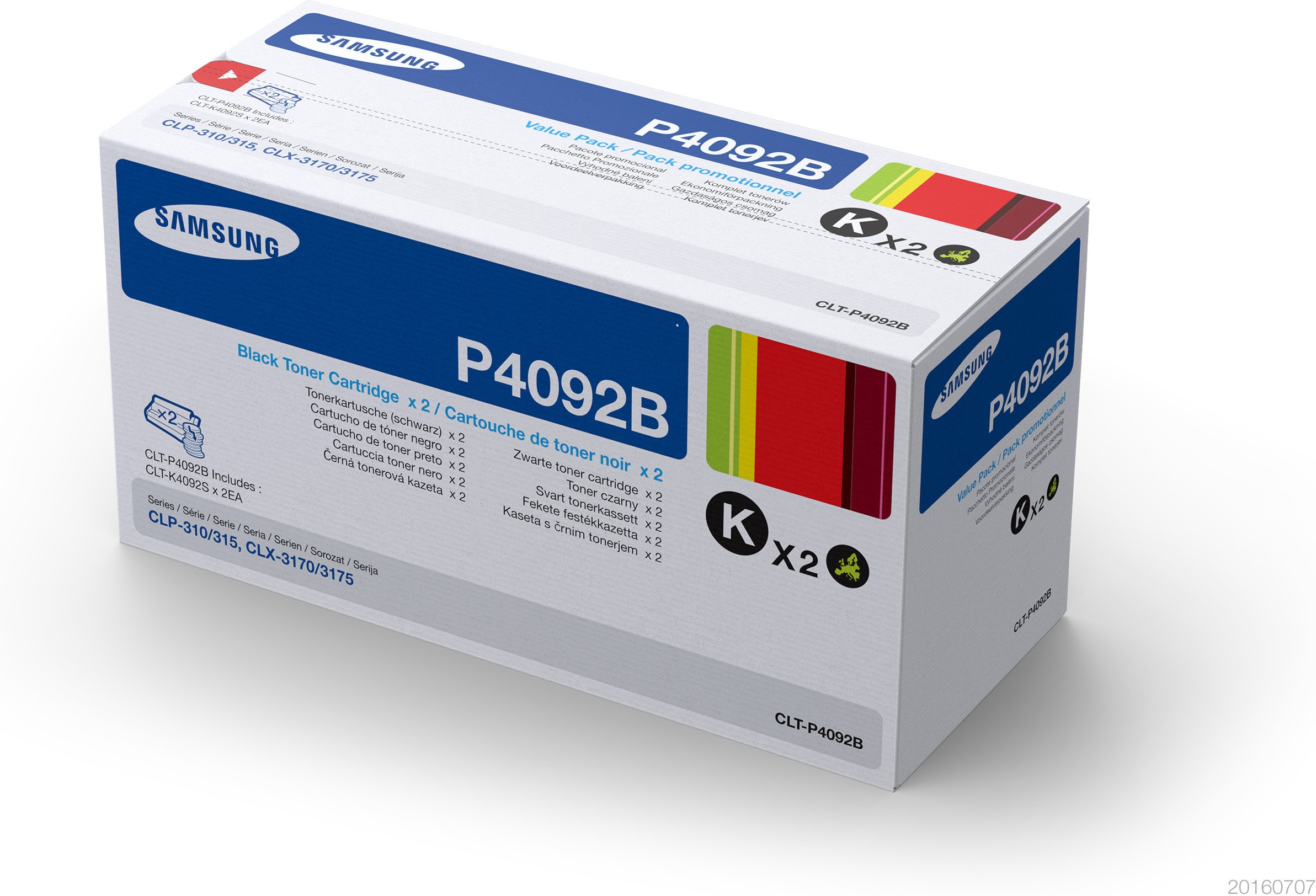 Samsung Paquete de 2 cartuchos de tner negro CLT-P4092B