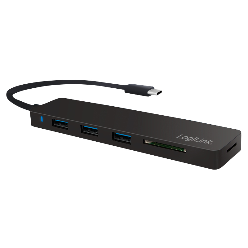 LogiLink UA0312 hub & concentrateur USB 3.2 Gen 1 (3.1 Gen 1) Type-C 5000 Mbit/s Noir
